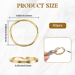 60Pcs Iron Plated Nickle Keychain Rings&nbsp;FIND-SP0003-35G