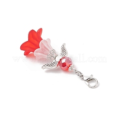 6Pcs Flower Angel Acrylic & Glass Pendants Decorations&nbsp;HJEW-JM03781