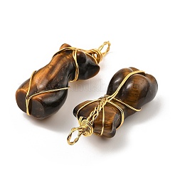 Natural Tiger Eye Pendants&nbsp;G-K338-30G-06