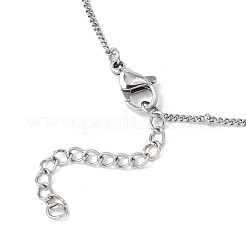 Porcelain Lucky Cat Pendant 304 Stainless Steel Twist Chain Necklaces for Women Men&nbsp;NJEW-JN05552