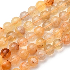 Natural Yellow Fluorite Beads Strands&nbsp;G-K340-A03-02A
