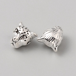 チベットスタイルの合金ビーズ  動物のテーマ  ヒョウ  10x9x7mm  穴：1.4mm&nbsp;FIND-WH0518-72E-AS