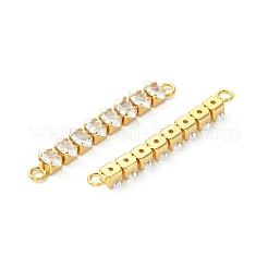 SHEGRACE Brass Pave Clear Cubic Zirconia Connector Charms&nbsp;XGRQ3P401-642G