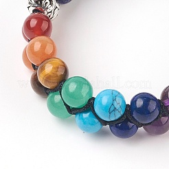 Chakra Natural Lapis Lazuli Braided Bead Bracelets&nbsp;BJEW-O164-A11
