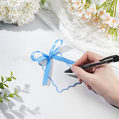 100Pcs Rectangle Paper Table Cards with 100Pcs Polyester Ribbons for Wedding Party Celebration Supplies&nbsp;OFST-WH0004-122C