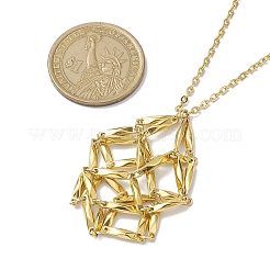 Crystal Stone Cage Pendant Necklaces&nbsp;NJEW-JN04760-04