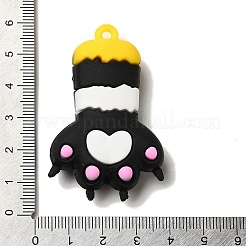 Cat Paw Print PVC Plastic Cartoon Big Pendants&nbsp;PVC-G005-02C