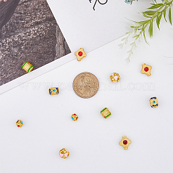 50Pcs 5 Styles Alloy Enamel Beads&nbsp;FIND-DC0002-45