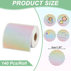 ペット用粘着ステッカー  スプールで  長方形  カラフル  50x50x0.1mm  140PCS /ロール&nbsp;DIY-WH0504-238