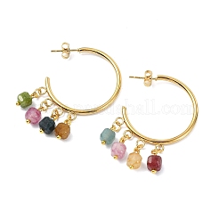 Natural Multicolor Tourmaline  Stud Tassel Earring&nbsp;EJEW-JE07221