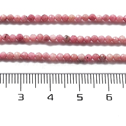 天然石ロードナイトビーズ連売り  多面カット  ラウンド  2.5mm  穴：0.7mm  約164~166個/連  15.39~15.55''（39.1~39.5センチメートル）&nbsp;G-H080-B02-02