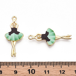 プリント合金ペンダント  バレエダンサーのチャム  アクアマリン  29.5x13x2mm  穴：1.4mm&nbsp;ENAM-ZX002-32D