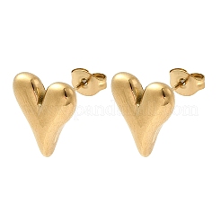 304 Stainless Steel Heart Stud Earrings&nbsp;EJEW-F398-01G