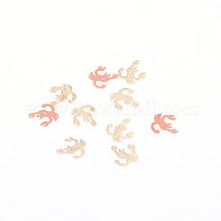 真鍮製カボション  女性のためのネイルアートの装飾アクセサリー  星座  蠍座  蠍座：5x4.5x0.1mm  約1000個/袋&nbsp;MRMJ-WH0062-07H