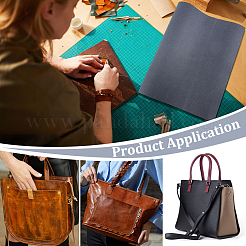 バッグの裏地に使用する革の破片、紙繊維、接着剤の補強シート  長方形  ブラック  1500x400x0.6mm&nbsp;AJEW-WH0609-821B