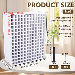 木製のデスクトップペイント収納ラック  長方形  ホワイト  352x271x130mm&nbsp;ODIS-WH0099-237B