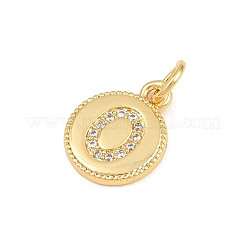 Brass Micro Pave Clear Cubic Zirconia Charms&nbsp;CU-CBA56CE-12G-O