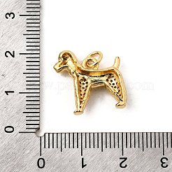 真鍮マイクロパヴェクリアキュービックジルコニアペンダント  丸カン付き犬用チャーム  鉛フリー＆カドミウムフリー  長持ちメッキ  ラックめっき  18KGP本金メッキ  17x16.5x4mm  穴：3mm&nbsp;KK-I360-049G