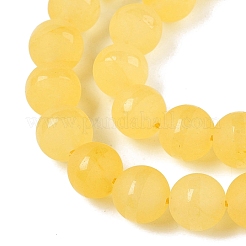 艶消し天然白翡翠ビーズ連売り  染め  ラウンド  ゴールド  8x8mm  穴：1mm  約48個/連  15.08''（38.3センチメートル）&nbsp;G-T138-8mm-209J