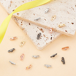 24Pcs 4 Colors Rack Plating Brass Pave Clear Cubic Zirconia Connector Charms&nbsp;KK-GA0001-35