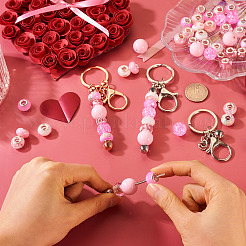 Valentine's Day DIY Beadable Keychain Making Kit&nbsp;DIY-TA0006-66