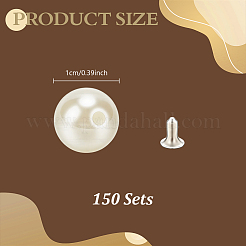 150 Sets Plastic Imitation Pearl Buttons&nbsp;KY-GA0001-46B