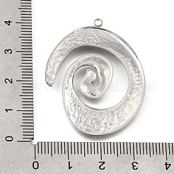 304ステンレスペンダント  槌目模様の螺旋チャーム  ステンレス鋼色  40x31x2.5mm  穴：1.8mm&nbsp;SA-CBAD9BF-02P