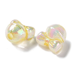 透明なアクリルビーズ  蝶結び  ゴールド  14.5x15x12mm  穴：3.5mm&nbsp;OACR-B019-08