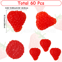 60Pcs PVC Strawberry Display Decorations&nbsp;DJEW-SC0001-32