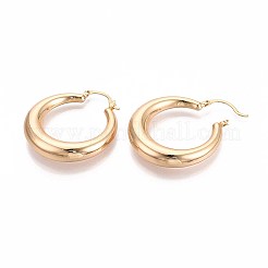 真鍮製フープピアス  ニッケルフリー  18KGP本金メッキ  43x38x8mm&nbsp;EJEW-T047-101G