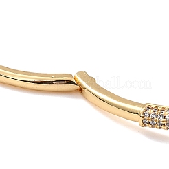 Safaty Pin Shape Cubic Zirconia Cuff Bangle&nbsp;BJEW-I298-10G