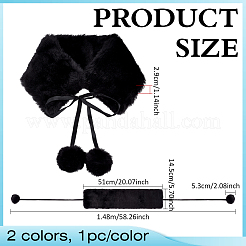 2個 2色 イミテーションレックスウサギのファーのぬいぐるみスカーフ  ミックスカラー  120~130mm  1pc /カラー&nbsp;AJEW-PH0008-63