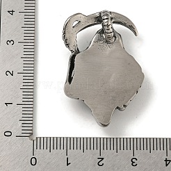 316サージカルステンレススチールマイクロパヴェキュービックジルコニアペンダント  スカル  ブラック  36x25x13mm  穴：4x6mm&nbsp;STAS-Z073-120AS