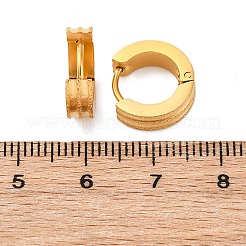 サンドフラッシュ 304 ステンレススチール フープピアス 女性用  イオンプレーティング（ip）  ラウンド  ゴールドカラー  13x4mm&nbsp;EJEW-M001-22G