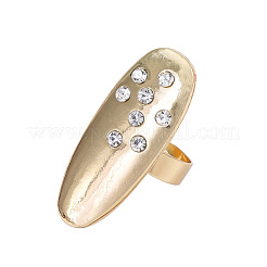 合金とクリスタルラインストーンの指輪  オーバル  ゴールドカラー  オーバル：35x13mm  内径：17.8mm&nbsp;WG04AAB-01
