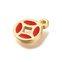 Brass Enamel Charms&nbsp;KK-M301-10G