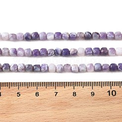天然ラベンダーアメジストビーズ連売り  多面カットキューブ  4x4x4mm  穴：0.7mm  約95~97個/連  14.96''~15.31''（38~38.7センチメートル）&nbsp;G-K376-D05-4x4mm