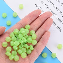 透明なアクリルビーズ  染め  フラットラウンド  薄緑  8.5x5.5mm  穴：2.5mm  約1774個/500g&nbsp;MACR-S373-05E-06
