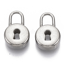 変色しにくい304ステンレススチールペンダント  フラットラウンドロック  ステンレス鋼色  19x12x5mm  穴：6x4mm&nbsp;LS-STAS-S079-165