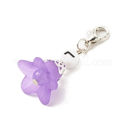Frosted Flower Transparent Acrylic Pendant Decoration&nbsp;HJEW-JM00628-01