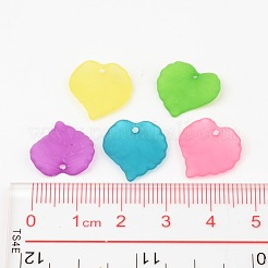 混合透明forsted葉のアクリルチャーム  約16mm長  15 mm幅  厚さ2mm  穴：1.2mm&nbsp;X-PL591