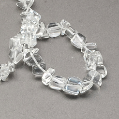天然石クオーツクリスタルビーズ連売り  ロッククリスタルビーズ  チップ  8~18x6~12x3~7mm  穴：1mm  約160個/連  34.6インチ&nbsp;X-G-R192-B15