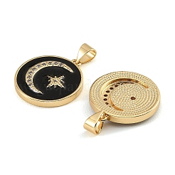 Brass Micro Pave Clear Cubic Zirconia Pendants&nbsp;CU-CBA9175-05G