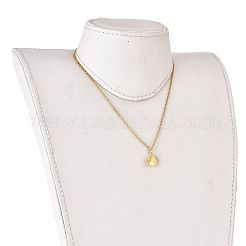 シェルシェイプペンダントネックレス  304ステンレススチールペンダントとアズキチェーン付き  真鍮のスプリングリングの留め金  ゴールドカラー  16.06インチ（40.8cm）&nbsp;NJEW-JN03078-01