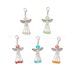 Glass & Glass Twisted Bugle Pendant Decorations&nbsp;HJEW-JM03637-02