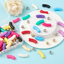 DIY Curved Tube Beads Jewelry Making Finding Kit&nbsp;DIY-FS0002-22