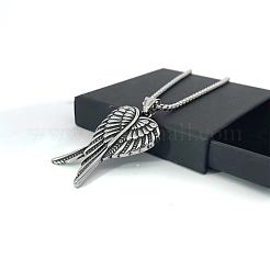 Stainless Steel Heart Wings Pendant Necklaces for Men Women&nbsp;JJ8841