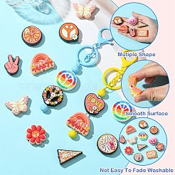 26個 13スタイル 平和をテーマにしたPVCプラスチックビーズ  ミックスカラー  混合図形  20~31x19.5~32x7~10mm  穴：2~3mm  2個/スタイル&nbsp;PVC-CJ0001-02