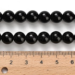 天然ブラックオニキス(染色&加熱)ビーズ連売り  ラウンド  8mm  穴：1.5mm  約48個/連  14.76''（37.5cm）〜14.96''（38cm）&nbsp;X-G-H329-C06-8mm
