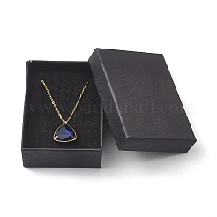 Triangle Glass Pendant Necklaces&nbsp;NJEW-JN02610-M